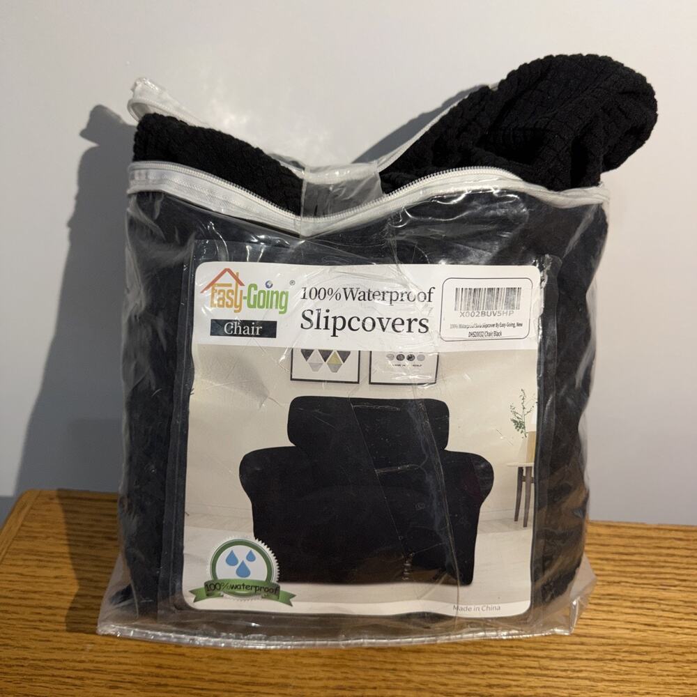 Easy-Going 100% Waterproof Sofa Slipcover Black Chair DHS20032